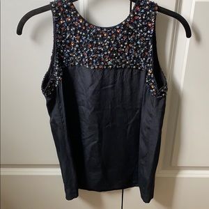 FRENCH CONNECTION SILK EMBROIDERED TOP